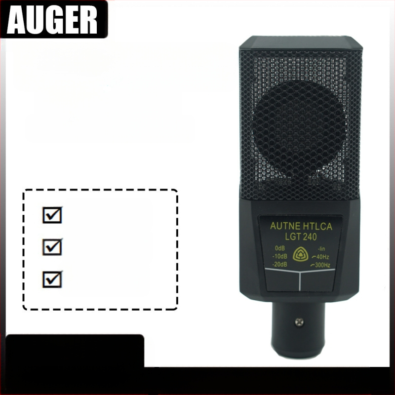 Ενσύρματο τετράγωνο μικρόφωνο πυκνωτή μοντέλο 240 για καραόκε και ζωντανή ερμηνεία, εύρος συχνοτήτων 100 Hz–20 kHz, SNR ≥ 70 dB