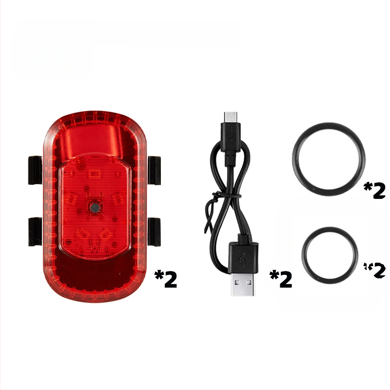 YH USB įkraunamas dviratininko šviesų rinkinys: galinis žibintas, įspėjamoji lemputė ir šalmo lemputė