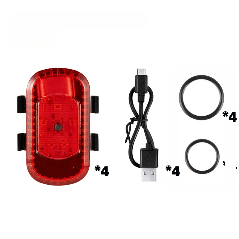 YH USB įkraunamas dviratininko šviesų rinkinys: galinis žibintas, įspėjamoji lemputė ir šalmo lemputė