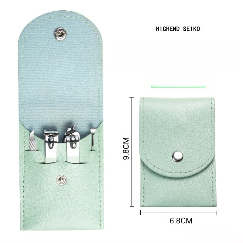 16-частен комплект за маникюр и педикюр с преносим сгъваем калъф, инструменти за нокти от въглеродна стомана