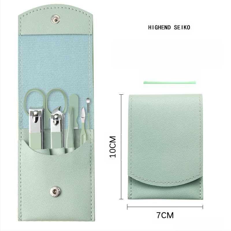 16-частен комплект за маникюр и педикюр с преносим сгъваем калъф, инструменти за нокти от въглеродна стомана