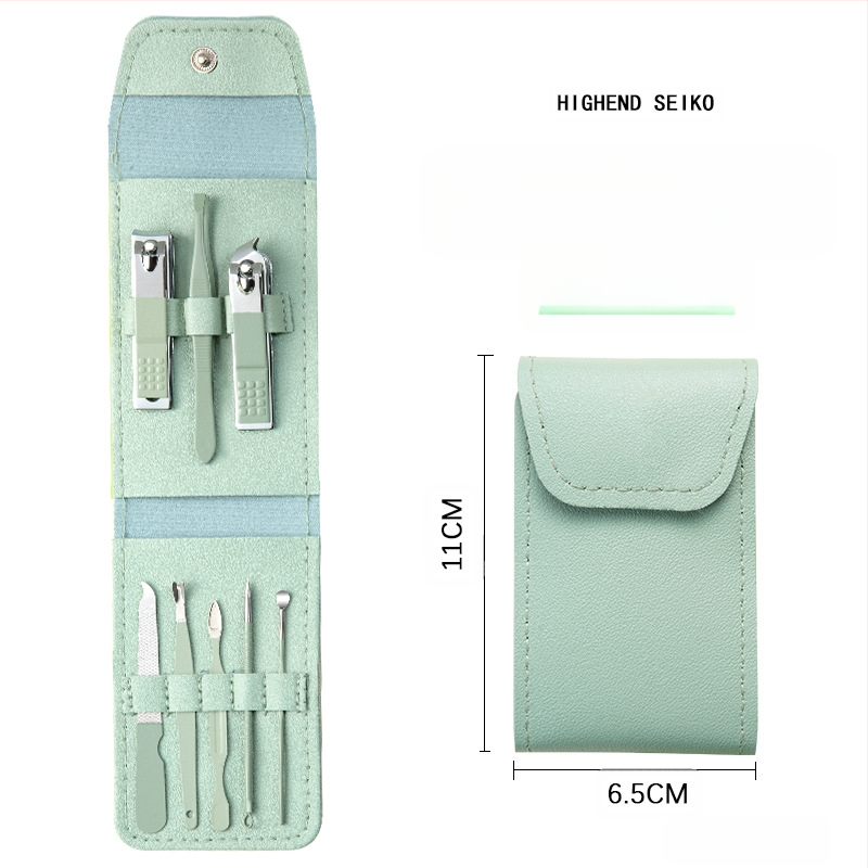 16-частен комплект за маникюр и педикюр с преносим сгъваем калъф, инструменти за нокти от въглеродна стомана