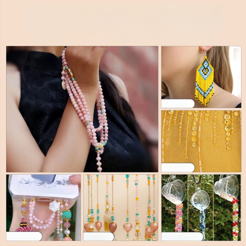 Σετ χαντρών από γυάλινες χάντρες, ηλεκτροπλατιωμένες στρογγυλές χάντρες, ευγενικό μοτίβο