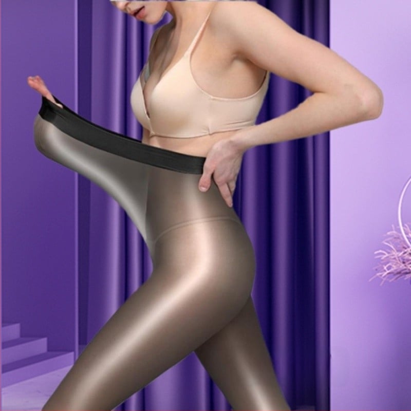 Γυναικείες γυαλιστερές καλσόν-κάλτσες, σε μεγάλο μέγεθος, μεσαίας πυκνότητας, 70-80% κύριο ύφασμα