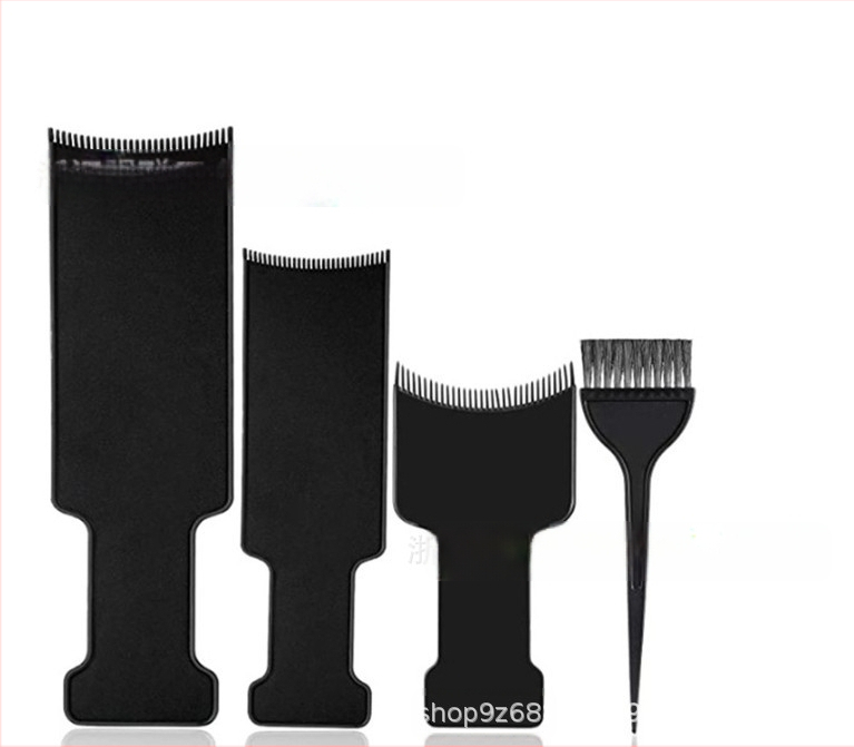 Комплект за боядисване на коса с плоски и разреждащи ножици (30 зъба), дъска за боядисване, четка, ръкавици, ушни протектори и шал; зъби 30, разреждане 25-30, тегло 350 г