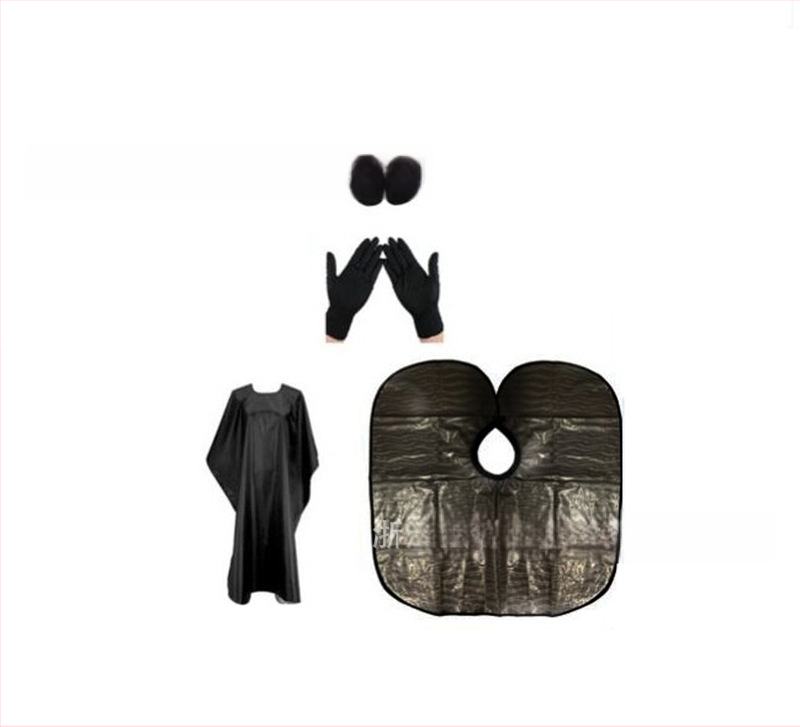 Комплект за боядисване на коса с плоски и разреждащи ножици (30 зъба), дъска за боядисване, четка, ръкавици, ушни протектори и шал; зъби 30, разреждане 25-30, тегло 350 г