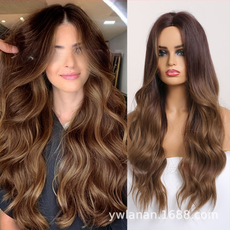 Natūralus plaukų perukas, aukštos temperatūros pluoštas, modelis LC179, tiesūs plaukai