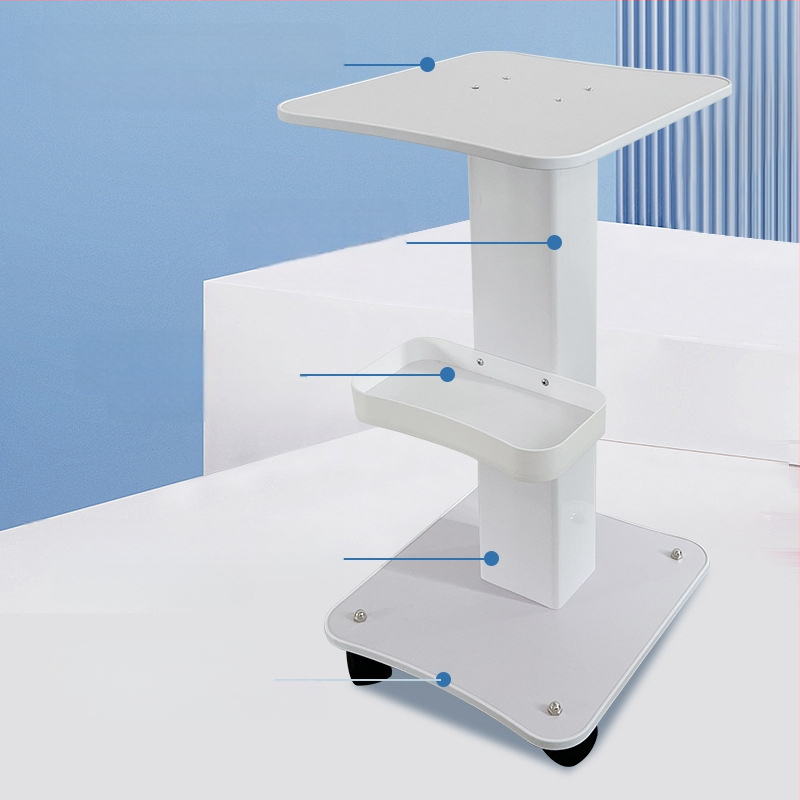 Stacionārs kosmētikas instrumentu trolis komerciālām salonām ar pamata uzglabāšanas plauktu, IPX0, bez iebūvētas baterijas