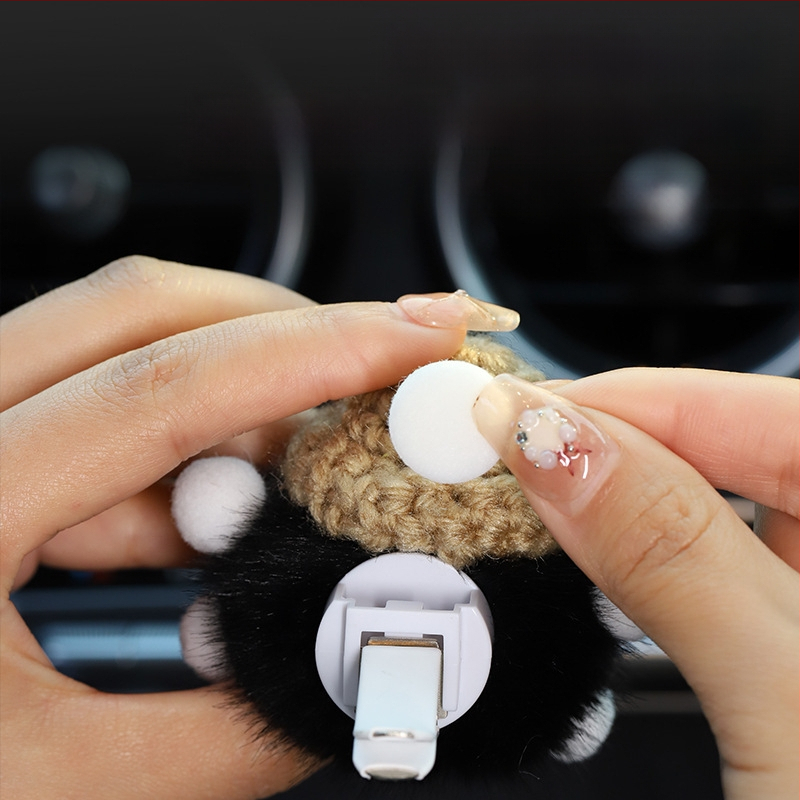 Automobilio aromaterapijos oro ventiliacijos papuošalas – mielas karikatūrinis dizainas, audinys, dekoravimas