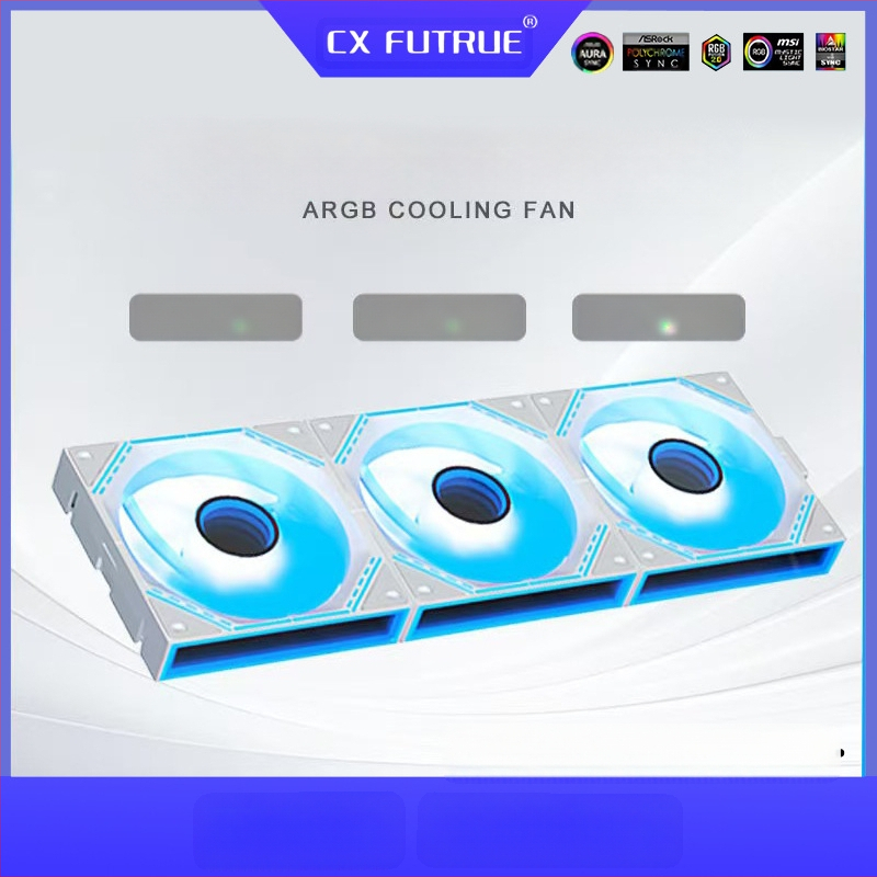 ARGB вентилатор за корпус DXK-00029, без кабели, PWM управление, хидравличен лагер, 800–1800 RPM