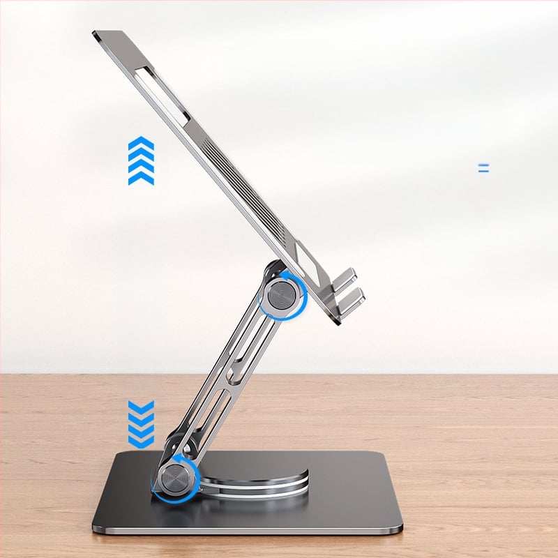 Стойка за лаптоп и таблет - въртяща се, регулируема, сгъваема, преносима, алуминиева сплав