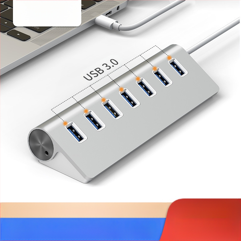 7-port USB 3.0 hub su DC maitinimo jungtimi | USB 3.0 sąsaja | perdavimo greitis 5 Gbps | 30 cm kabelis