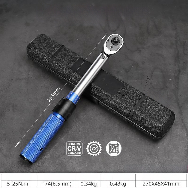 Регулируем динамометричен ключ с лека дръжка, корпус от хром-ванадий стомана, прецизност ±3%, за завиване на свещи в автомобили и мотори