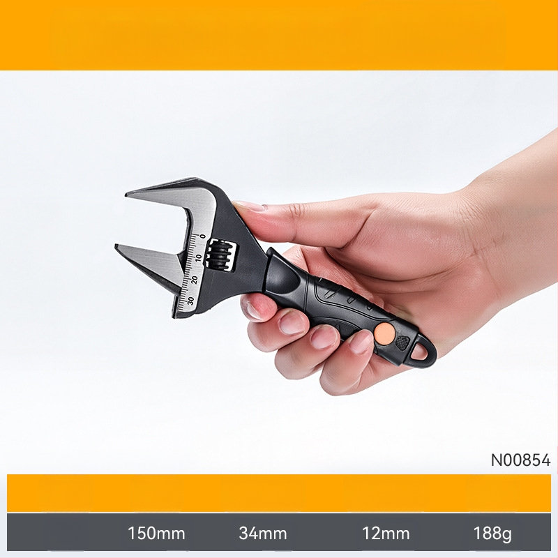 Ρυθμιζόμενο κλειδί βιομηχανικής ποιότητας, γενικής χρήσης, για στενούς χώρους, με κοντή λαβή, κατάλληλο για μπάνιο