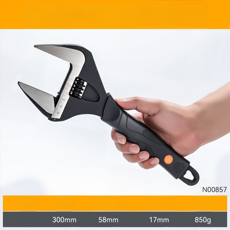 Ρυθμιζόμενο κλειδί βιομηχανικής ποιότητας, γενικής χρήσης, για στενούς χώρους, με κοντή λαβή, κατάλληλο για μπάνιο