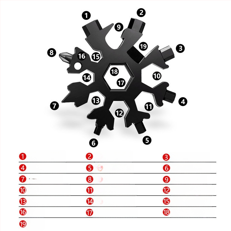 CQ Многофункционален снежинка ключ - преносим ръчен инструмент с шестостенна глава и високовъглеродна стомана