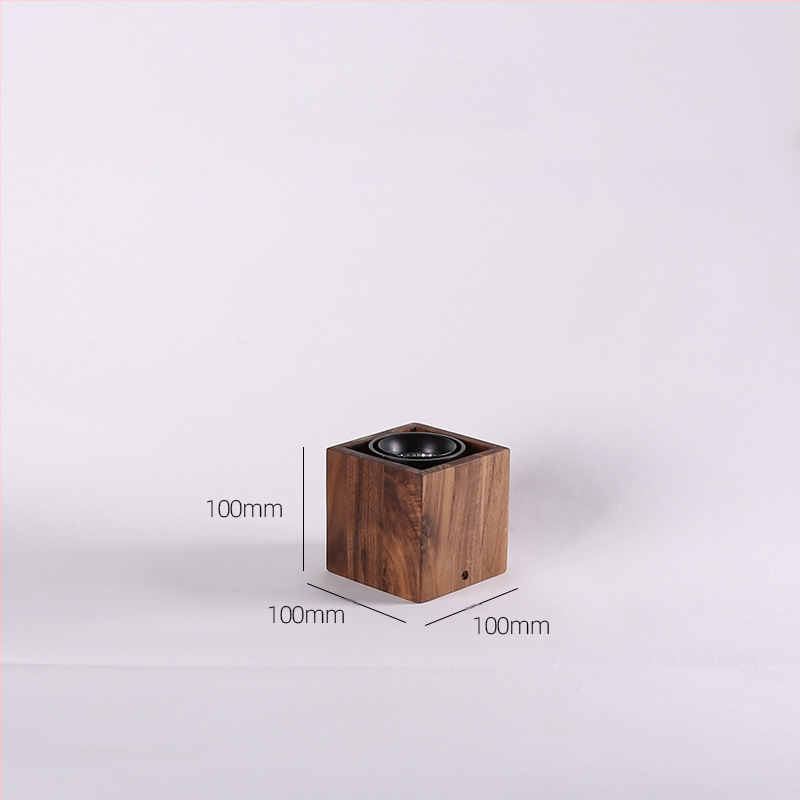 Ξύλινο τετράγωνο LED downlight οροφής, επιφανειακή εγκατάσταση, 220V, 4500K, CRI 80–89