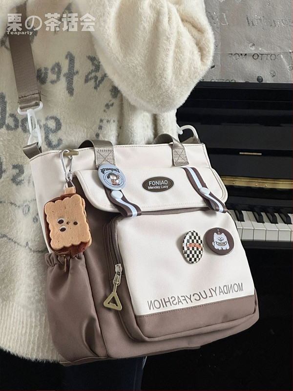 Нейлонова Tote чанта, свеж и сладък стил, за ежедневна употреба, лято 2024