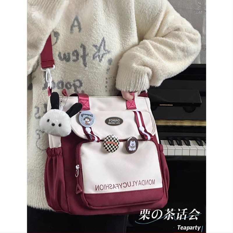 Нейлонова Tote чанта, свеж и сладък стил, за ежедневна употреба, лято 2024