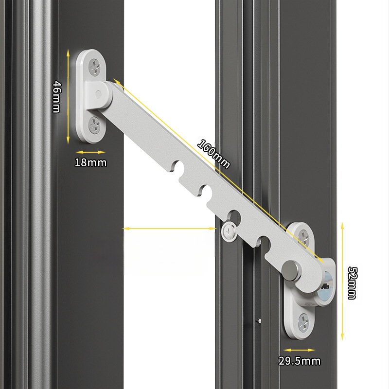 Jiasibei περιοριστής πόρτας και παραθύρου από ανθρακούχο χάλυβα και ασφαλές κλείδωμα – FT903/FT904, αντιανεμικό στήριγμα