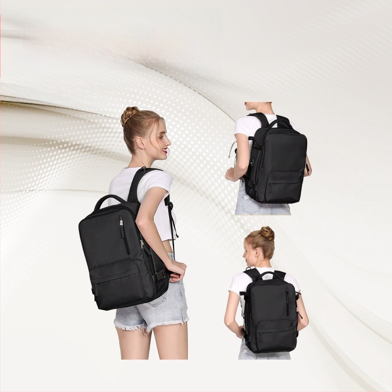 Ceļojumu mugursoma unisex, paplašināma 20–35L, piemērota 10 collu klēpjdatoram, elpojošas siksnas ar gaisa spilveniem, poliesters