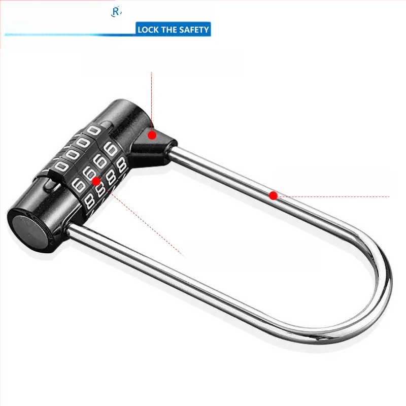 Μηχανική κλειδαριά με κωδικό από ψευδάργύρου κράμα, μοντέλο ZCU9541-9544, πάχος 5 mm της ράβδου κλειδώματος, απόσταση 36 mm μεταξύ ράβδων, κατάλληλη για ντουλάπια αρχείων, ντουλάπια και τσάντες γυμναστηρίου