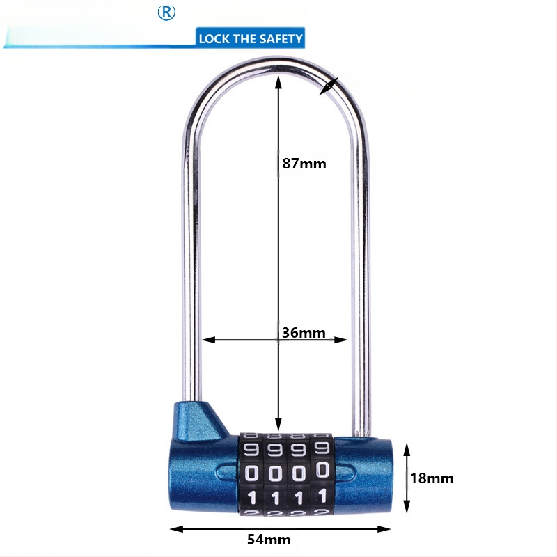 Μηχανική κλειδαριά με κωδικό από ψευδάργύρου κράμα, μοντέλο ZCU9541-9544, πάχος 5 mm της ράβδου κλειδώματος, απόσταση 36 mm μεταξύ ράβδων, κατάλληλη για ντουλάπια αρχείων, ντουλάπια και τσάντες γυμναστηρίου
