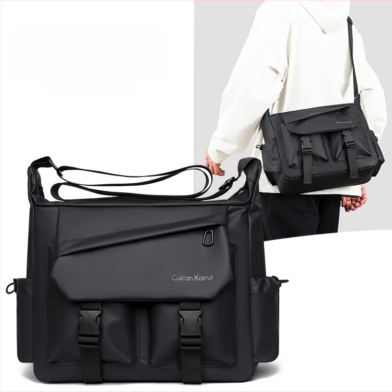 Vīriešu plecu soma – ūdensnecaurlaidīga, liela ietilpība, korejiešu stila modes, ultra viegla, nodilumizturīga (Materiāls: ādas plēve; Odere: poliesters; Ūdensnecaurlaidība; Ultra vieglums; Nodiluma izturība)