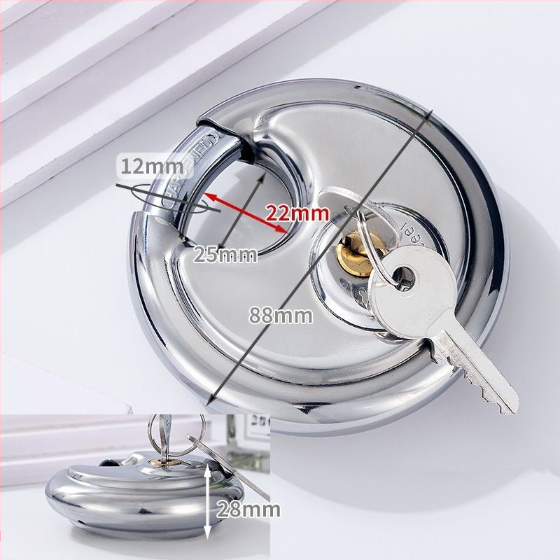 Κλειδαριά ασφαλείας από ανοξείδωτο ατσάλι, Τύπος C, Αντι-σπασμού, Αντι-διάρρηξης, Αδιάβροχη για εξωτερική χρήση, για πόρτες αποθήκης