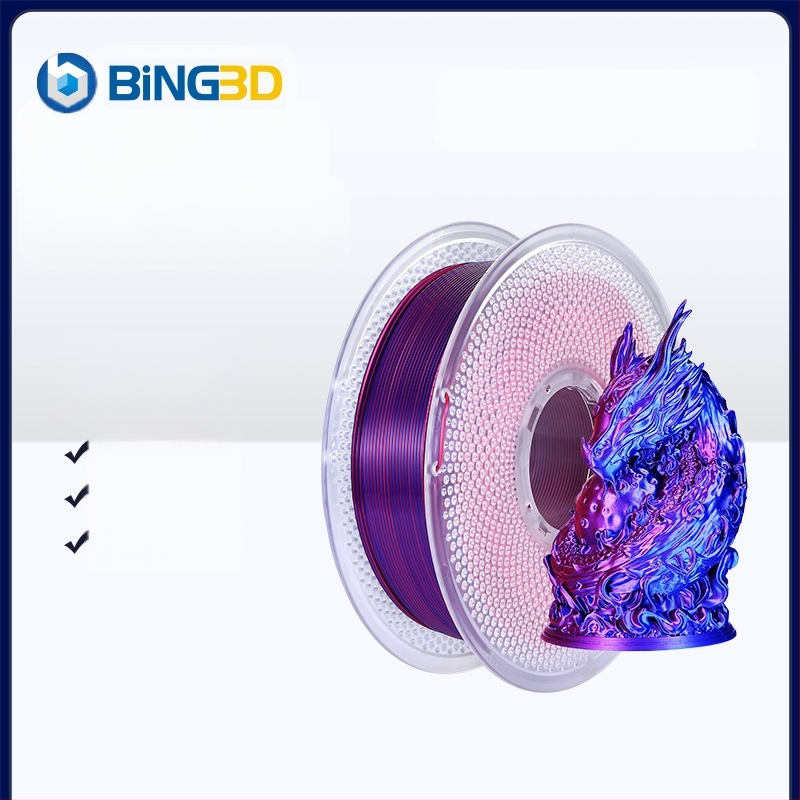 BING3D PLA Silk филамент за 3D печат - кръгло сечение, копринено покритие, PLA материал