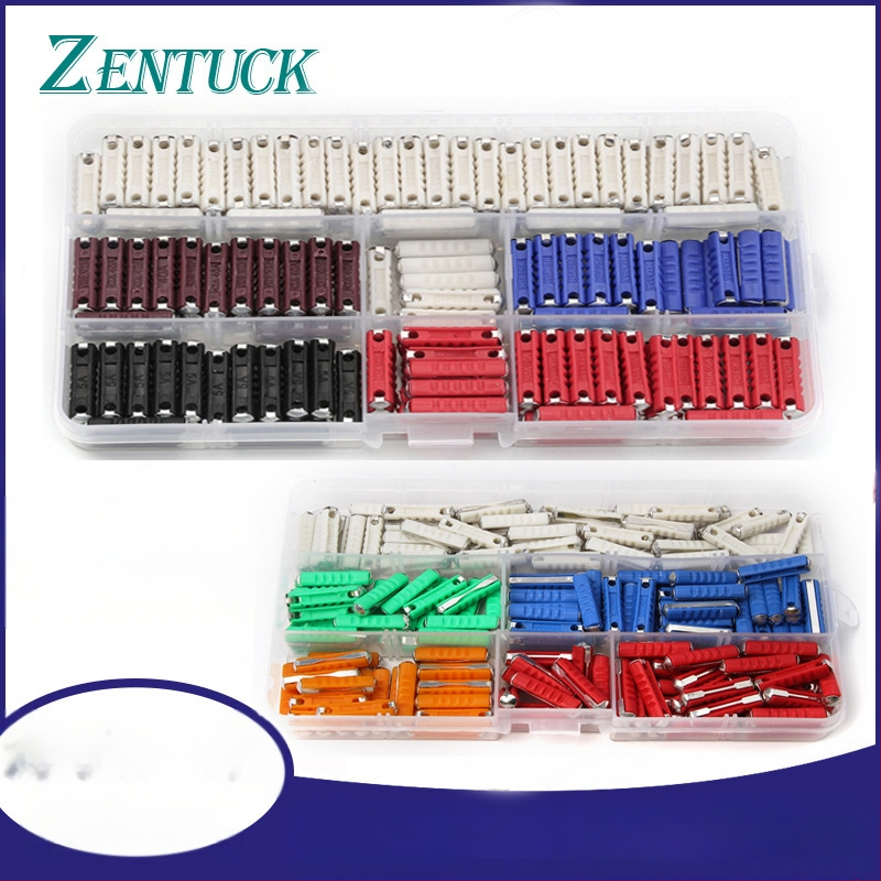 Automobilių vamzdiniai saugikliai, 200 vnt. rinkinys, 5A-40A, Xinrong Technology, skirtas automobilių elektronikai