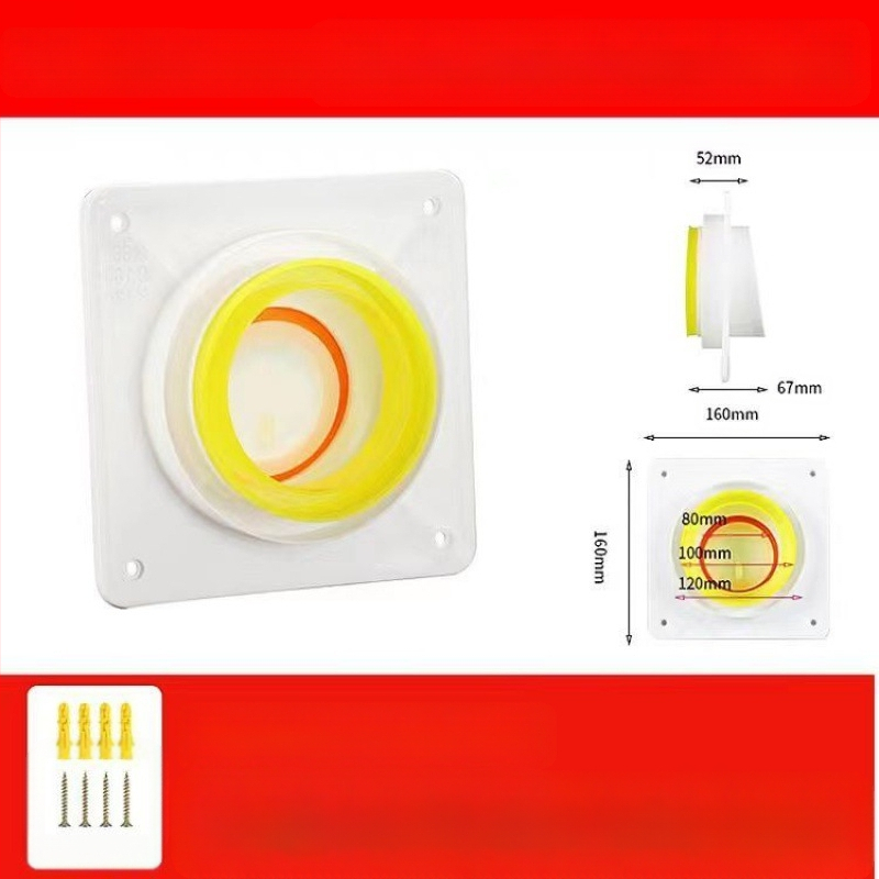 Кухненски обратен клапан за вентилация – пластмасов, модерен минималистичен стил, за кухненски изпускателни тръби, баня и обществени канали