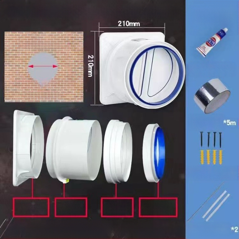 Кухненски обратен клапан за вентилация – пластмасов, модерен минималистичен стил, за кухненски изпускателни тръби, баня и обществени канали