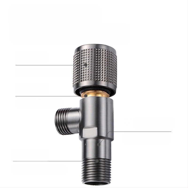 Nehrđajući čelični kutni ventil s bakrenim jezgrom ventila, model 111, ugradnja u zid, za kupaonicu, bojler i WC