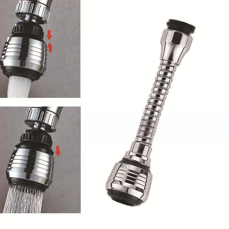 Universali virtuvės maišytuvas su ištraukiamu antgaliu, trijų lygių reguliuojamas srautas, padidintas slėgis, 360° pasukamas, prieš pursliavimą (keraminių vožtuvo šerdis; ABS medžiaga; spiralinis montavimas; viengijai jungčiai; elektroplatinimo danga)