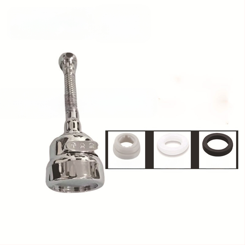 Universali virtuvės maišytuvas su ištraukiamu antgaliu, trijų lygių reguliuojamas srautas, padidintas slėgis, 360° pasukamas, prieš pursliavimą (keraminių vožtuvo šerdis; ABS medžiaga; spiralinis montavimas; viengijai jungčiai; elektroplatinimo danga)