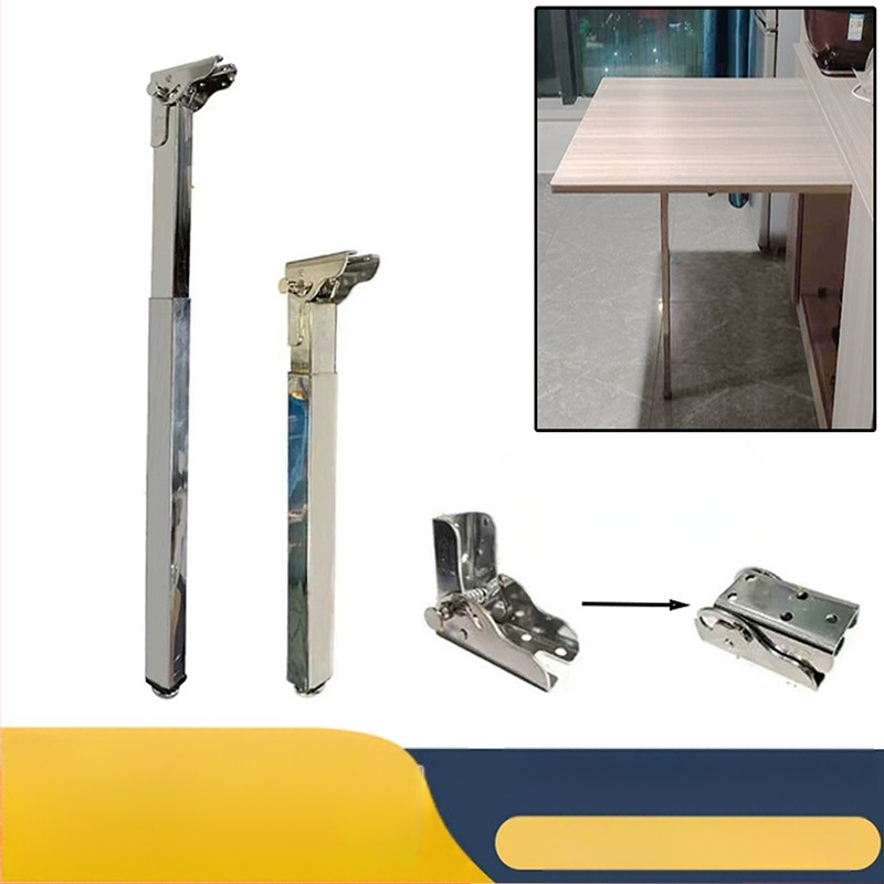 Неръждаема стомана мини квадратен телескопичен крак за краката на маса за хранене, бюро или бар — сгъваем, телескопичен, електроплатирана повърхност