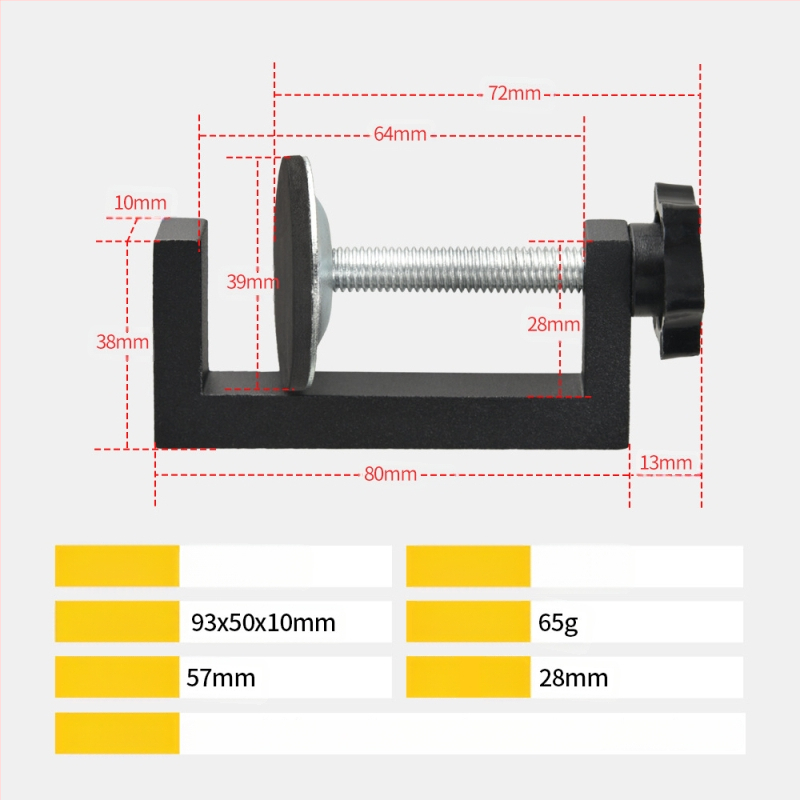 Onkel.J дърводелска щипка с G-образна и C-образна форма, стомана с резба, тегло 0,065 кг