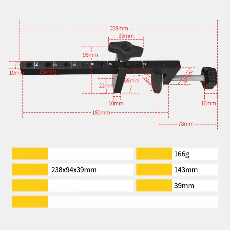 Onkel.J дърводелска щипка с G-образна и C-образна форма, стомана с резба, тегло 0,065 кг