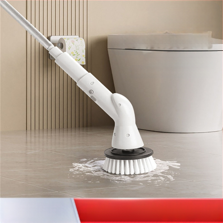 Garā bezvadu rotējoša tīrīšanas suka ar izvelkamu rokturi – ABS daudzfunkcionāla mājas suka ar galviņām apaviem, krūzēm, plaisām, mazgāšanai un tīrīšanas bumbiņai