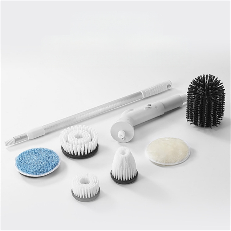 Garā bezvadu rotējoša tīrīšanas suka ar izvelkamu rokturi – ABS daudzfunkcionāla mājas suka ar galviņām apaviem, krūzēm, plaisām, mazgāšanai un tīrīšanas bumbiņai