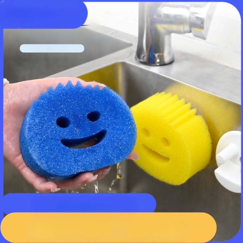Smiley Face σφουγγάρι καθαρισμού - υλικό: σφουγγάρι; βάρος: 6 g; κατάλληλο για κατσαρολές και μπολ; κυκλοφόρησε το 2024