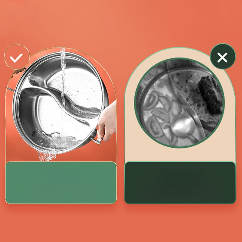 Yuanyang puodas indukcinio viryklės, 304 nerūdijančio plieno, daugiasluoksnis dugnas, stiklinė dangtelis, talpa 6,1–10 L