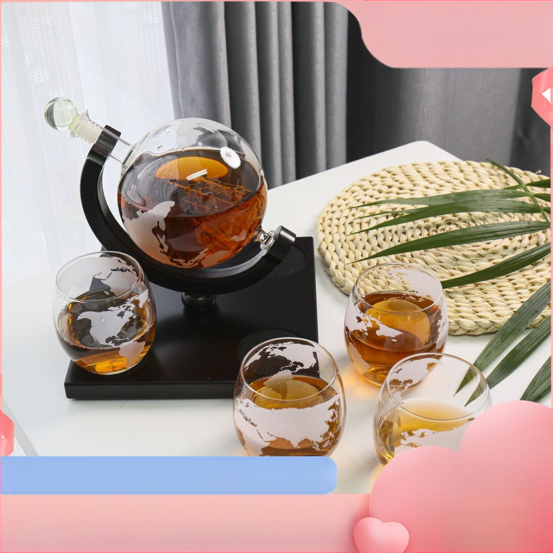 Globus dizaino stiklo dekanterių rinkinys, lengvasis prabangus retro stilius, svoris 1800 g