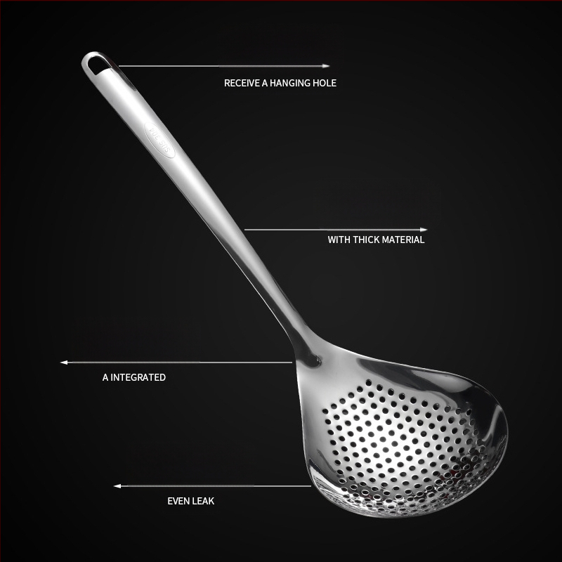 304 nerūdijančio plieno sietinė šaukštas karštam puodui, neslidus, modernus minimalistinis stilius, tinka koldūnams ir makaronams
