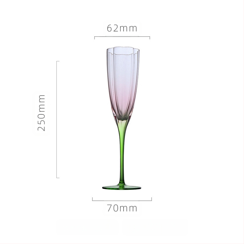 Vyno stiklas su gėlių forma (kristalas; Šiaurės stilius; pritaikomas; spausdintas logotipas)