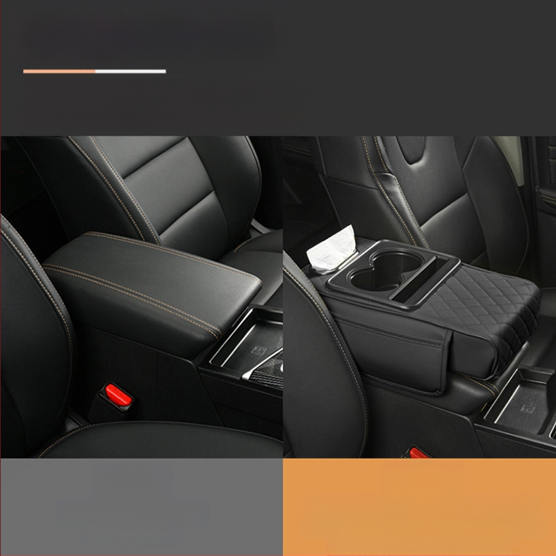 Кожен повдигащ подлакътник за автомобил с кутия за салфетки и държач за чаша, универсална съвместимост, марка Huitian (Taizhou, Zhejiang), възможност за персонализация