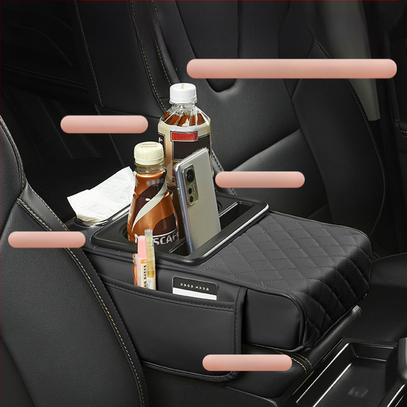 Кожен повдигащ подлакътник за автомобил с кутия за салфетки и държач за чаша, универсална съвместимост, марка Huitian (Taizhou, Zhejiang), възможност за персонализация