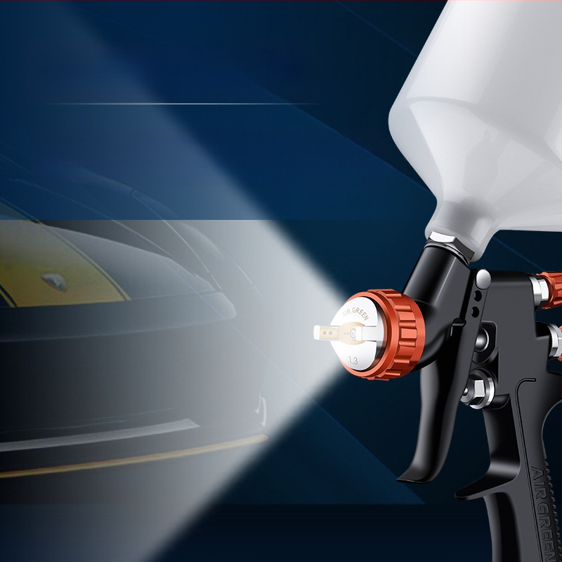 Topcoat purškimo pistole su viršutiniu rezervuaru, didelė atomizacija, tinkama automobiliams, baldams ir laivoms, purškimo atstumas 200 mm