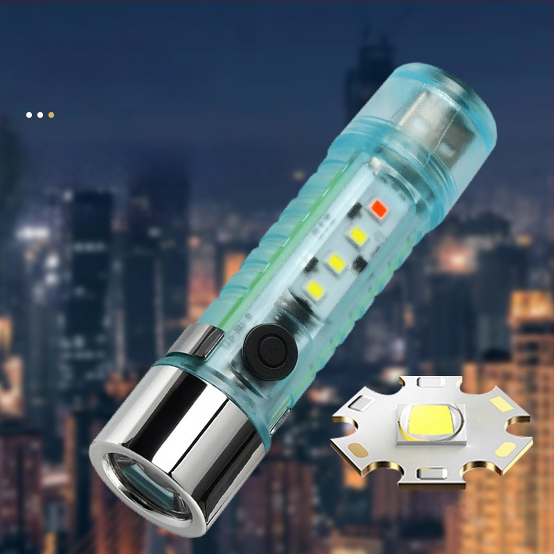 LED мини фенер с ключодържател за къмпинг, водоустойчив, LED+COB, обхват 10–15 м, време на светене 3 ч, капацитет на батерията 400 mAh